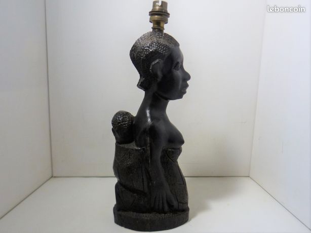Pied de lampe vintage en ébène