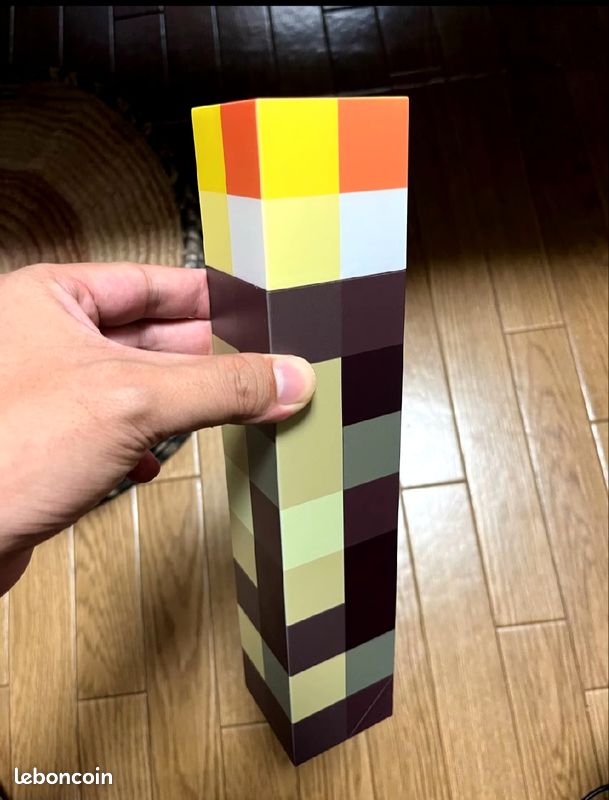 Lampe Torche Minecraft Craft - 4 Couleurs, Rechargeable USB - Applique Murale Ou Lampe De Nuit - 28 Cm
