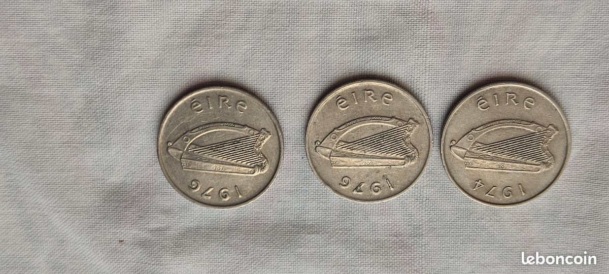 Lot de 3 pièces 5 pence Eire_Irlande 1974 et 1976 (image 1)