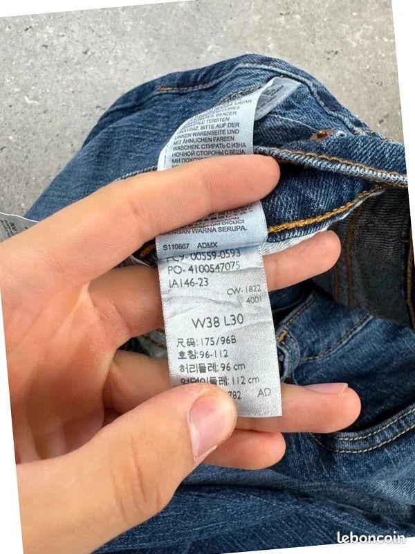 Jean levi’s bleu coupe droite baggy homme style vintage w38l30 (fr48) 559 (image 6)