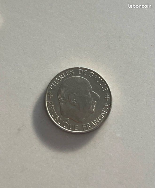Collection, ancien, vintage Lot pièces 1 francs jaques rueff 1996, Charles de Gaulle 1958-1988 (image 6)