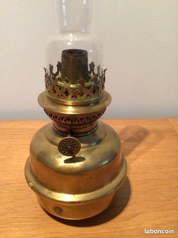 Lampe à pétrole en laiton + 4 verres (image 4)