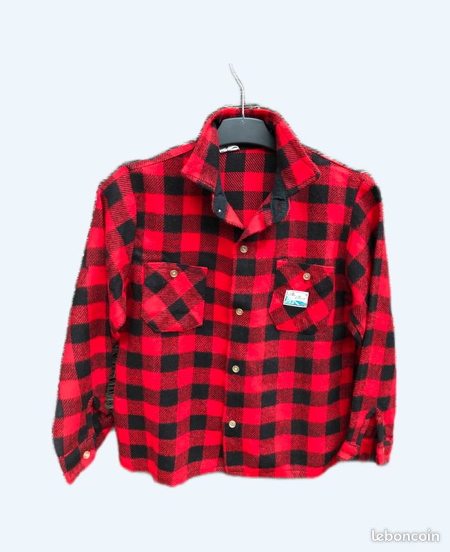 Chemisier Croisé T.O.P. – Carreaux Rouge/bleu/noir, Mousseline, Taille 12, Neuf