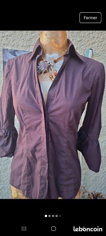 Chemisier Fermé En Jean - Taille XS - Occasion Très Bon état (sans Traces D'usure)