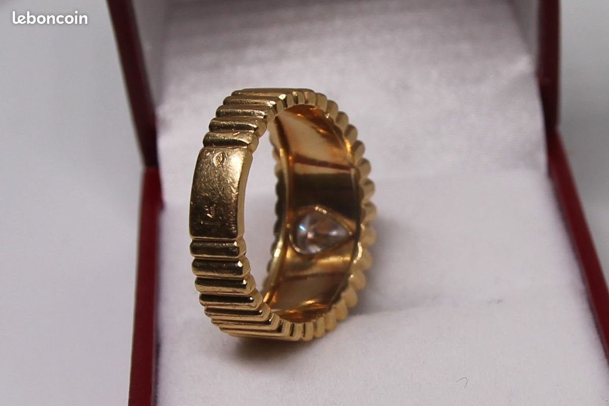 Bague diamant solitaire poire sur or jaune 18 carats fiançailles déclaration (image 4)