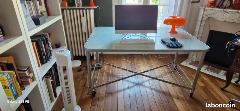Table de bureau en verre Niels Gammelgaard