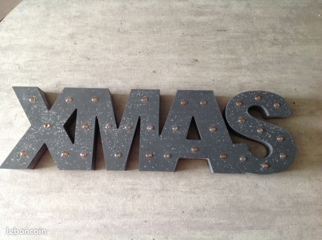 Plaque décorative Noël LED XMAS - la:58 cm + piles - NEUVE (image 2)