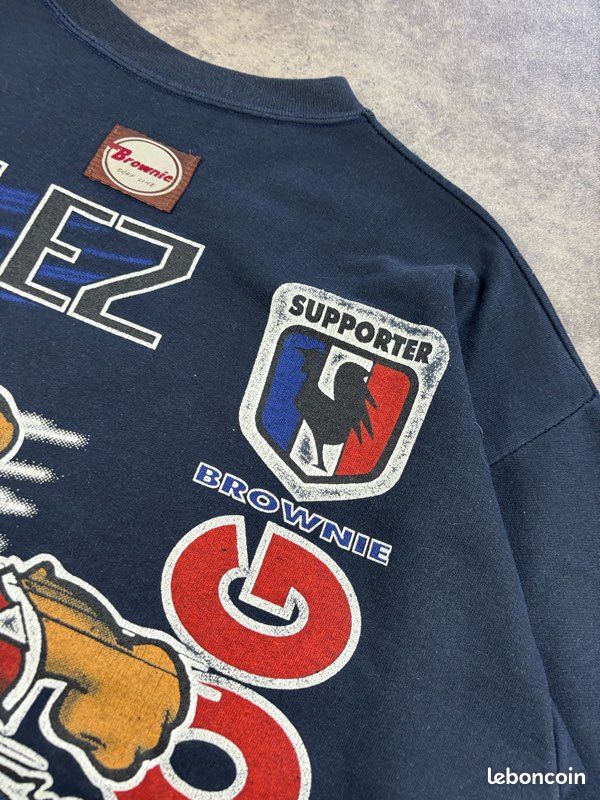 Pull Brownie vintage 00s marine FootBall France made in France - L (image 5)
