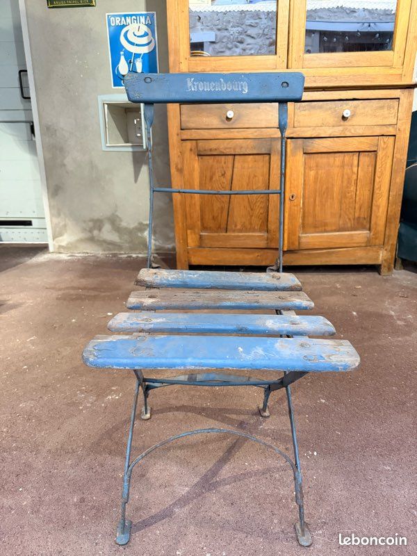Chaise pliante bistrot Kronenbourg vintage – ancienne publicité (image 1)