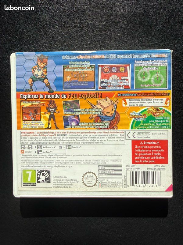 LOT INAZUMA ELEVEN 3 feu explosif + inazuma eleven go shadow 3DS (vendeur pro) EUR 16,00 - FR