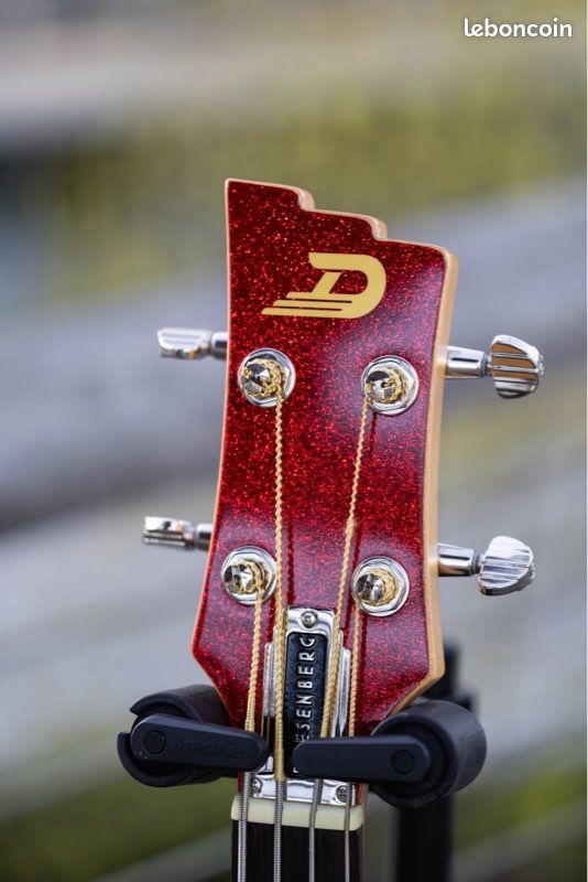 Réplique de Guitare Basse Miniature avec Support et étui Ornements de