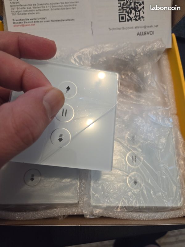 Lot De 4 Interrupteurs Connectés Pour Volet Roulant Allevoi - Wi-Fi, 80x80mm, 240V 10A