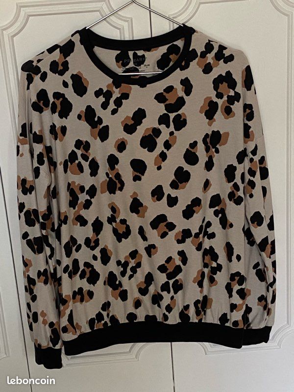 Pull léopard ras du cou, ample, Primark Vêtements