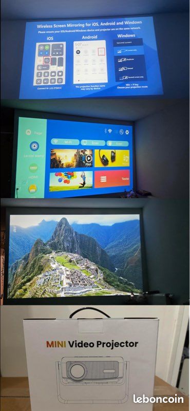 Lisowod Vidéoprojecteur Portable 1080P Full HD – WiFi 6, Bluetooth 5.2, Rotation 360°, Auto Keystone & Focus Électrique, 19000 Lux, Idéal Home Cinéma, Gaming, Camping
