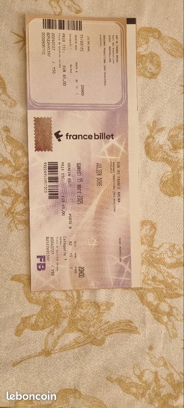 Billet De Concert Julien Dore - Billetterie