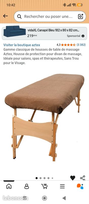 Drap housse table de massage sans trou jamais servie (image 1)