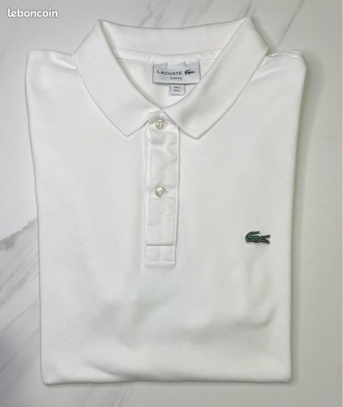 Polo Lacoste Slim Fit Blanc Taille L (image 2)