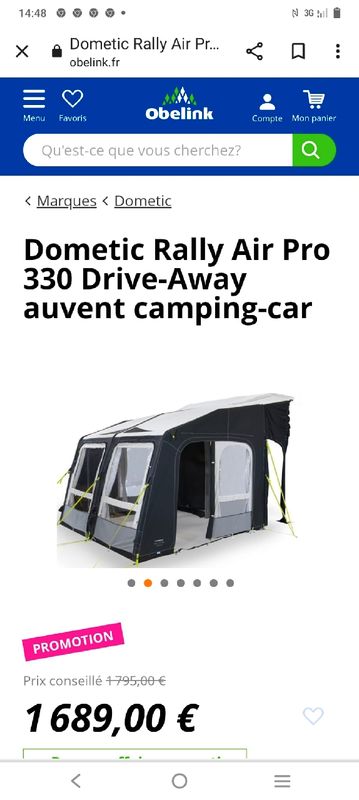 Dometic Rally Air Pro 330 Drive-Away auvent camping-car