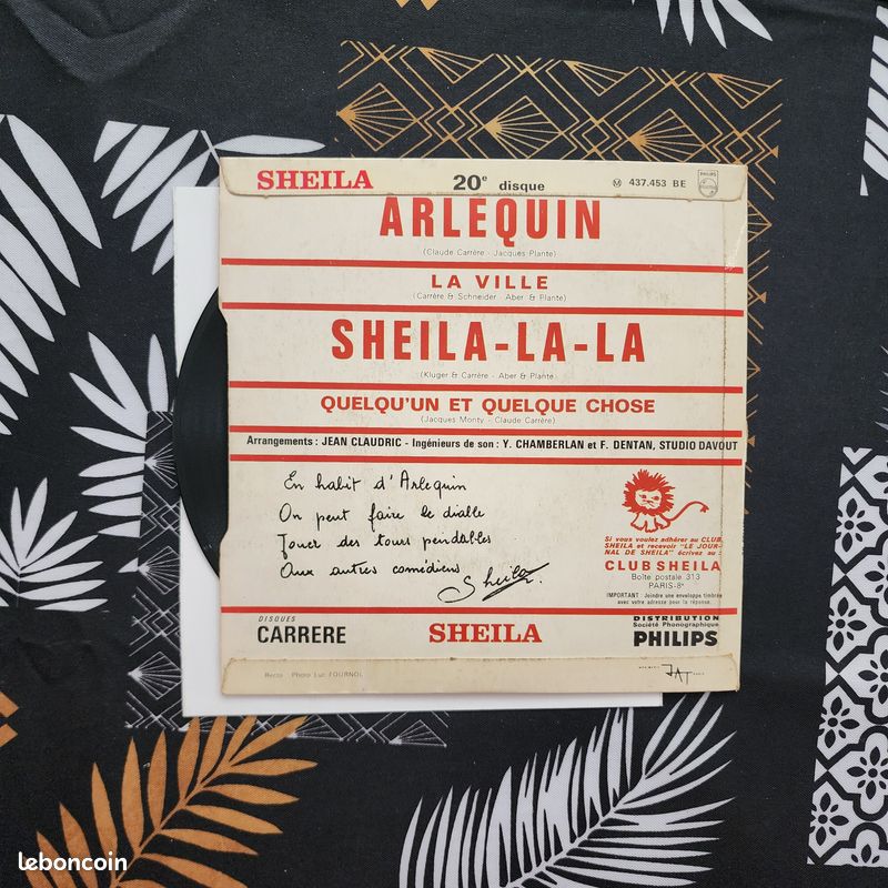 Sheila - arlequin - 45T (image 2)