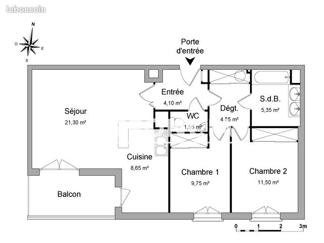 Appartement 3 pièces 67 m² · à Toulouse · 67 m² · 877 €