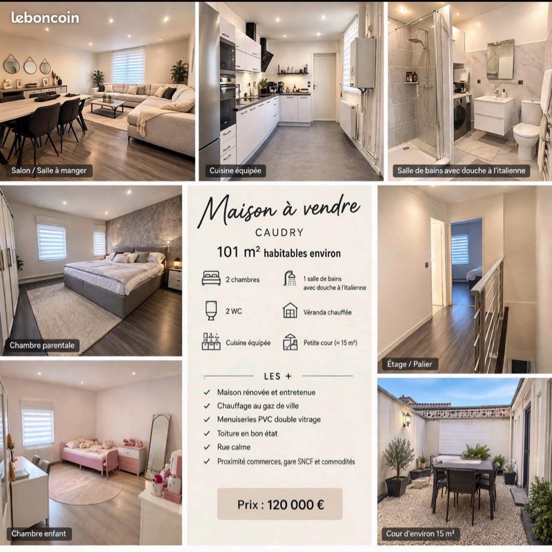 Maison 3 pièces 101 m² · à Caudry · 101 m² · 120 000 €