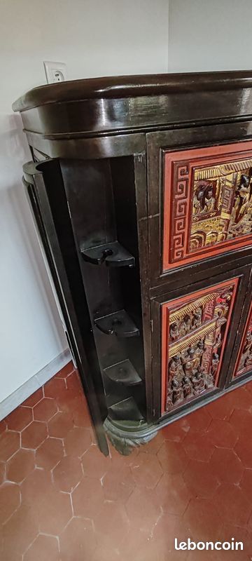 Meuble bar chinois laqué avec incrustations (image 3)