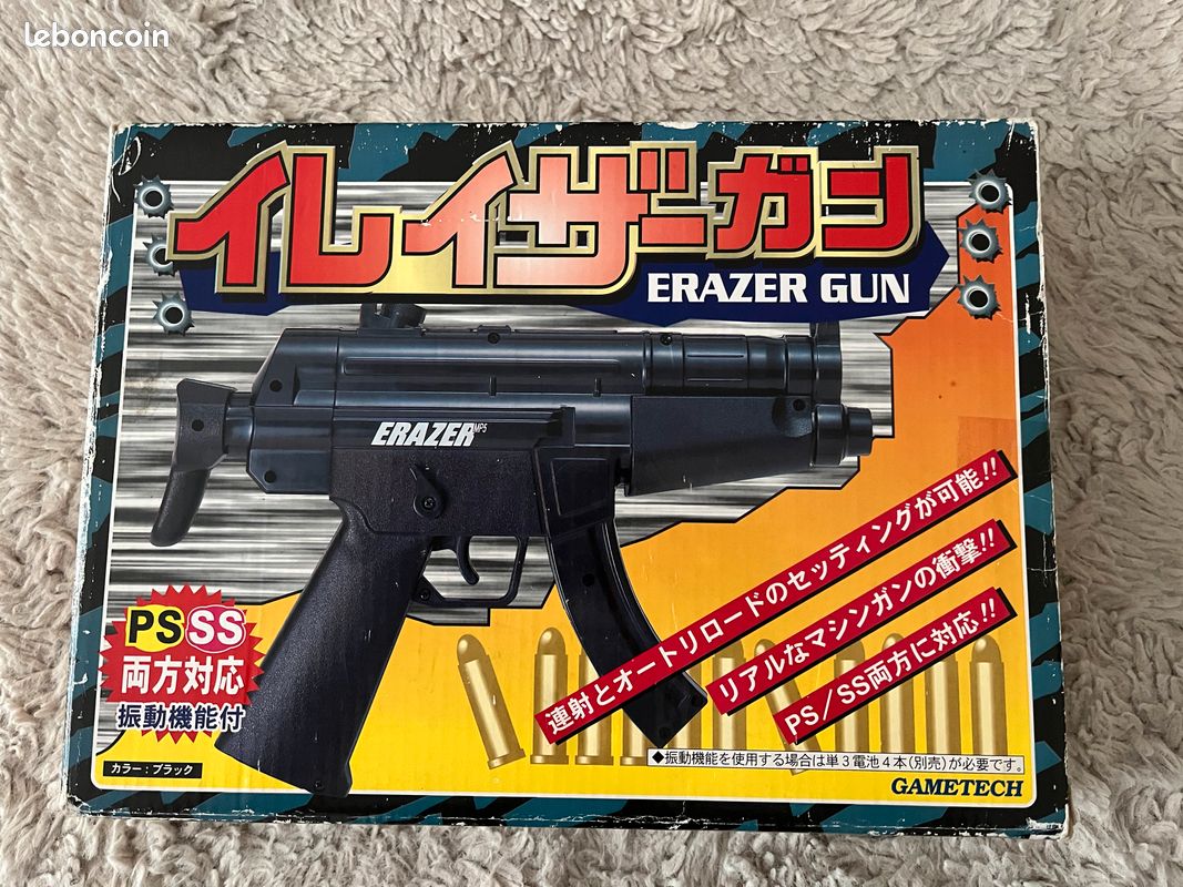 Eraser Gun PS1 & Saturn Dual-Use Controller ( en boite ) + Adaptateur AV PS1 (image 1)
