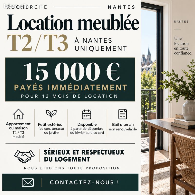 Maison 2 pièces 65 m² · à Nantes · 65 m² · 1 250 €/mois