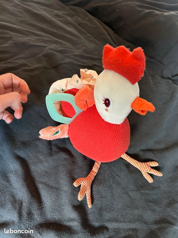 Poule d’activités bébé Lilliputiens avec anneau de dentition (image 1)