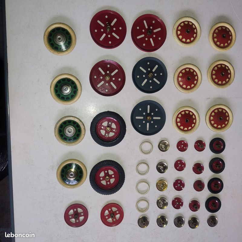 Super Lot De 56 Roues Et Poulies Méccano D'occasion - Pièces Vintage Pour Constructions