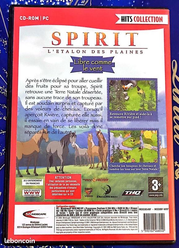 Jeu PC Spirit, L'étalon Des Plaines - Version 2005, Bon état, Boîte Et Manuel Inclus