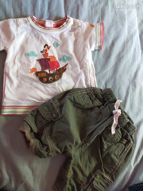 Ensemble tee shirt et pantalon garçon 9 mois (image 1)
