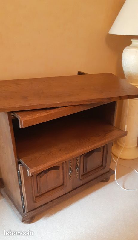 Meuble TV avec plateaux mobiles + 2 portes (image 2)
