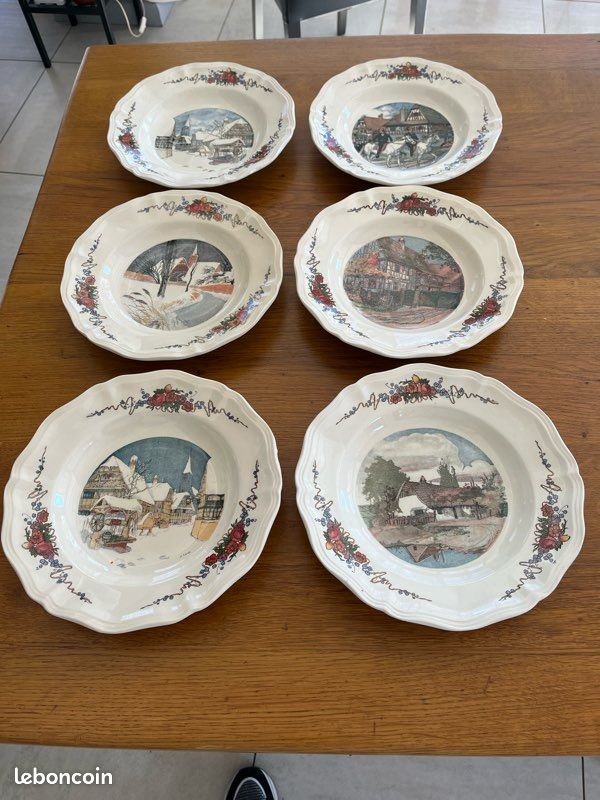 Assiettes plates,faïencerie Sarreguemines, modèle Obernai (image 7)