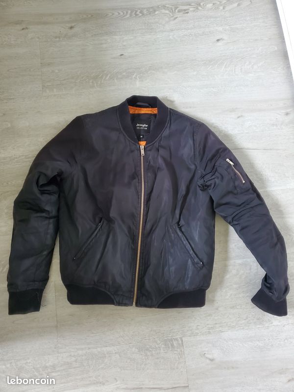 Veste Bombers Jennyfer Noire Taille M – Coton Doublé Polyester, Saisons Intermédiaires