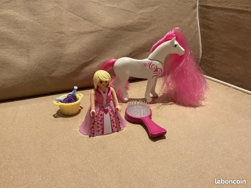 Playmobil 6166 princesse rose avec cheval à coiffer (image 1)