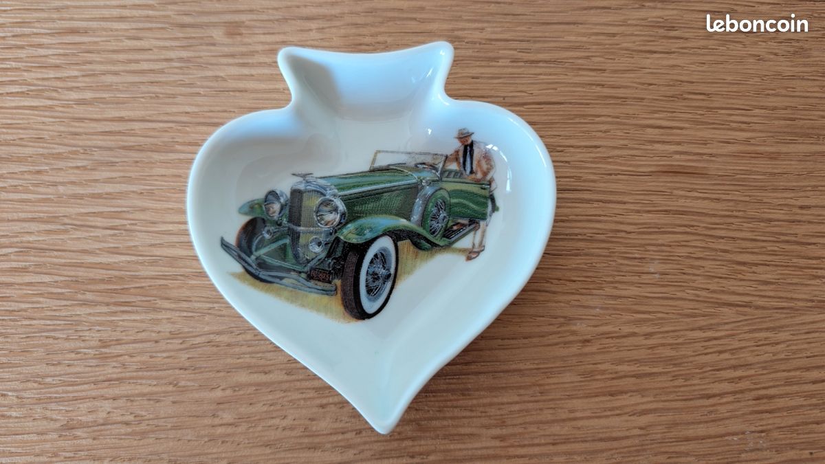 Vide poche cendrier porcelaine limoges claude brachet voiture ancienne bentley pique (image 3)