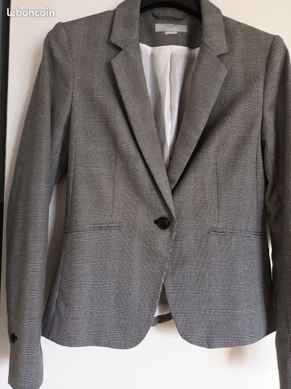 Veste Blazer H&M Taille 36 - Beige - Occasion Très Bon état - Polycoton - Pour Femme