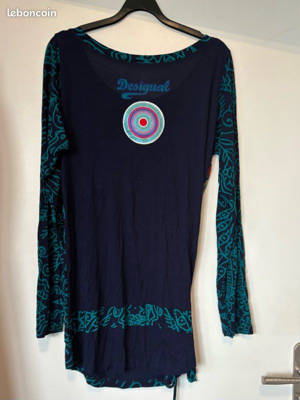 Tunique Ou Haut Desigual Taille XL/42 - Imprimé Multicolore - Coton - Occasion Très Bon état