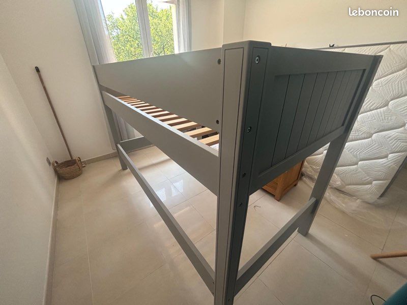 Lit mi hauteur enfant 90 x 190 + matelas à 40 (image 4)