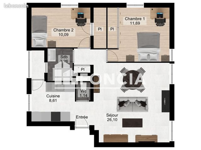 Appartement 3 pièces 64 m² · à Saint-Martin-d'Hères · 64 m² · 793 €