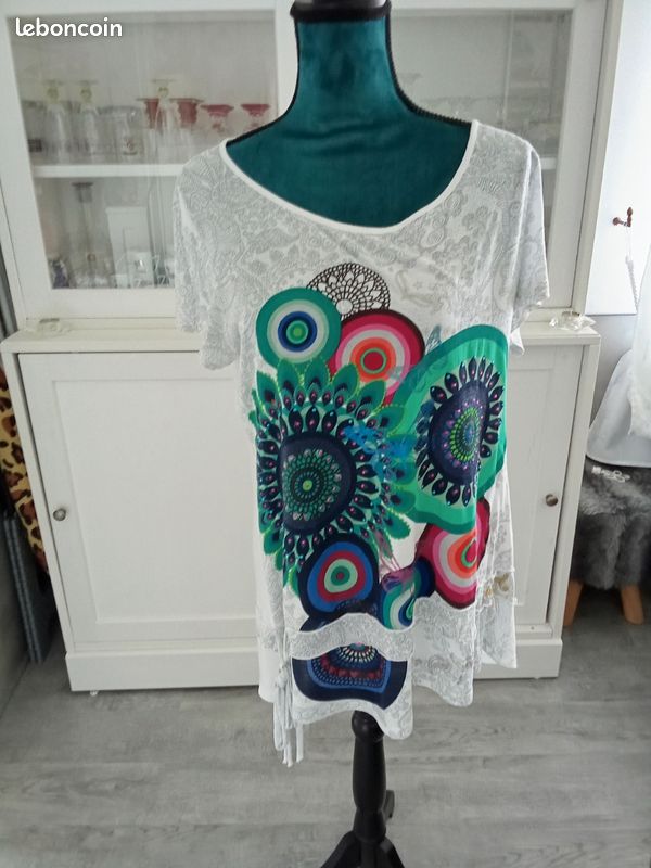 Tunique Desigual Femme - Taille XL/42, Multicolore, Coton, Occasion Très Bon état