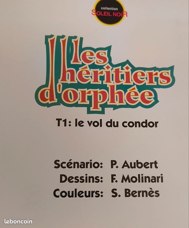 BD " Les Héritiers d'Orphée" Édition Originale 1992 (image 5)