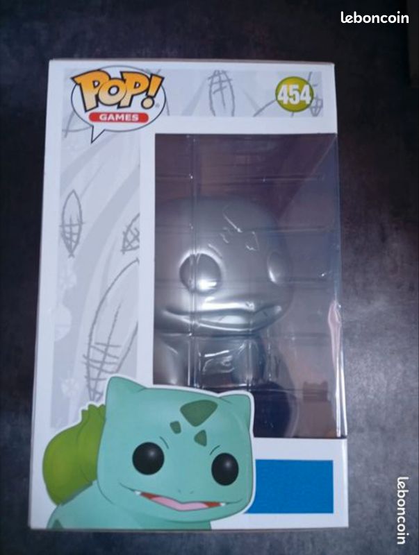 Figurine Funko POP! Pokémon : Bulbizarre Chrome - Édition Métallique Argentée - Hauteur ~9 Cm