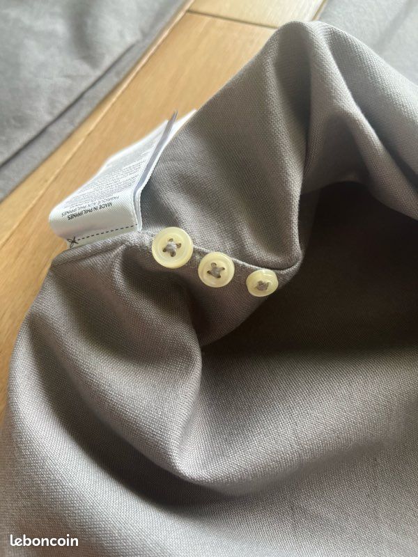 Chemise Ralph Lauren grise logo bleu taille S très bon état (image 9)