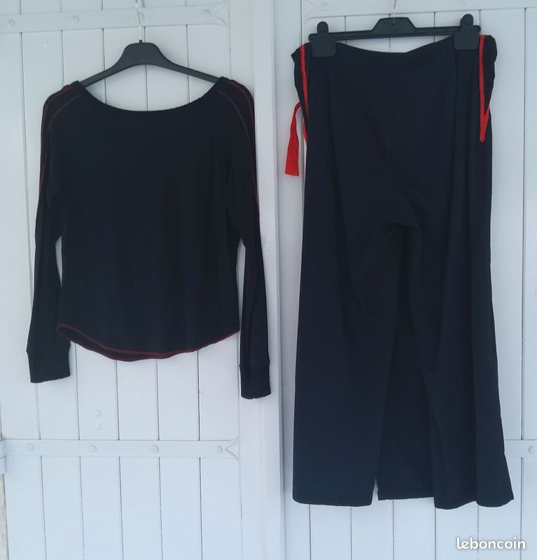 Jupe Chic Etam Avec Perles - Taille 42, Style évasé, Couleur Marron Foncé/corail - Occasion Très Bon état