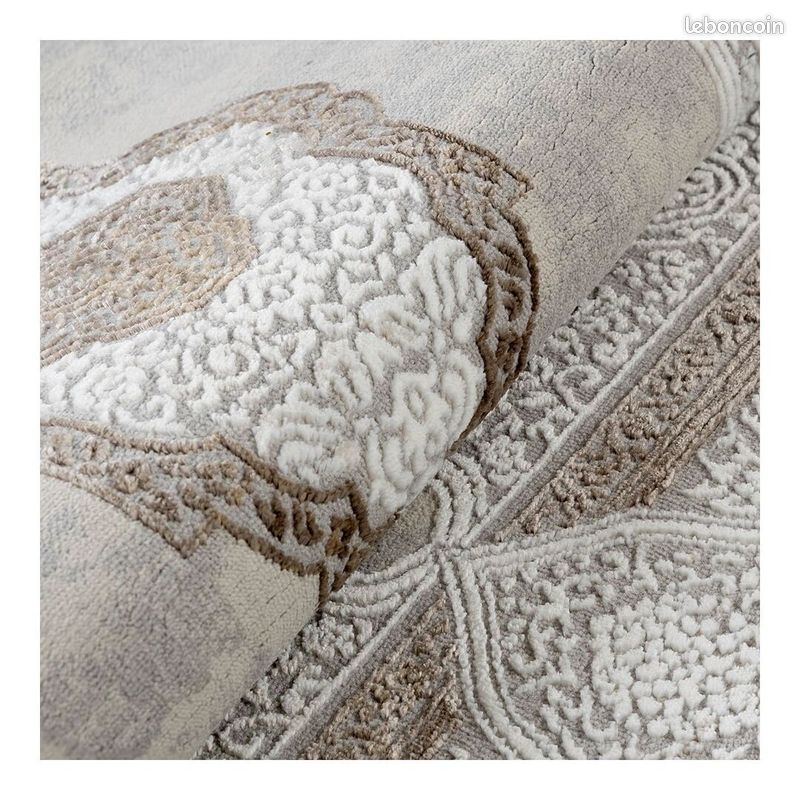Tapis d'orient avec franges rectangle beige Casa Beige 80x150 (image 3)
