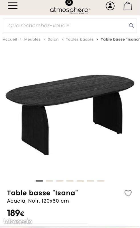 Table basse (bois noir) (image 4)