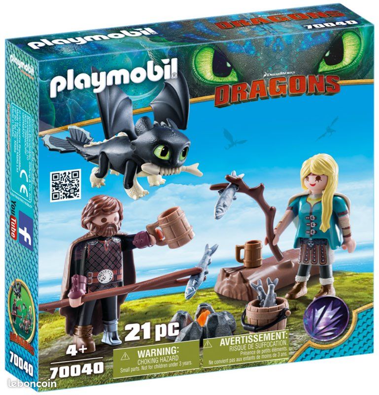 Playmobil dragons 70040 - harold et astrid avec krokmou (image 4)