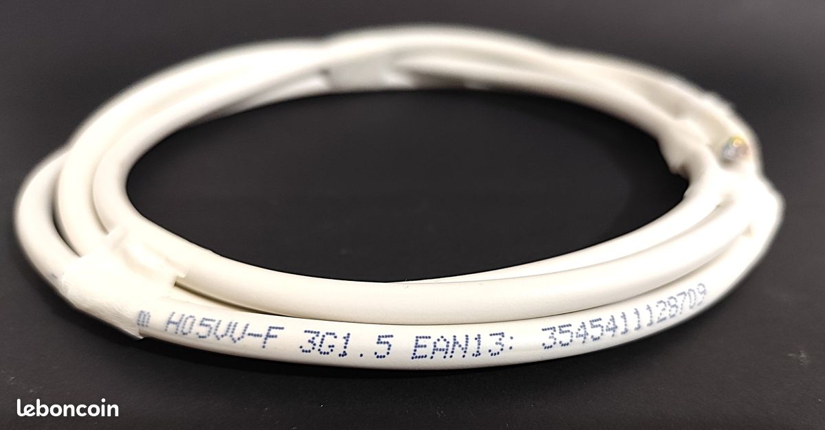 Cable 3x1.5 Souple Câble De Tuyau Rond En Plastique H05VV-F 3 X 1,5 Mm² 3G1, 5 | FindTheDeal Cable Electrique 1.5 Souple 3 Fils